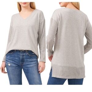 NWOT Vince Camuto Drop Shoulder Cozy V-Neck Knit Top Size: L